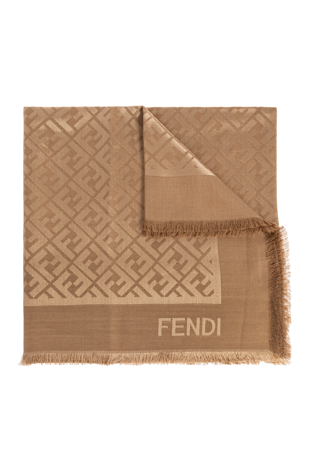 FENDI スカーフ FENDI スカーフ バッグ用スカーフ シルクスカーフ ベージュ 赤